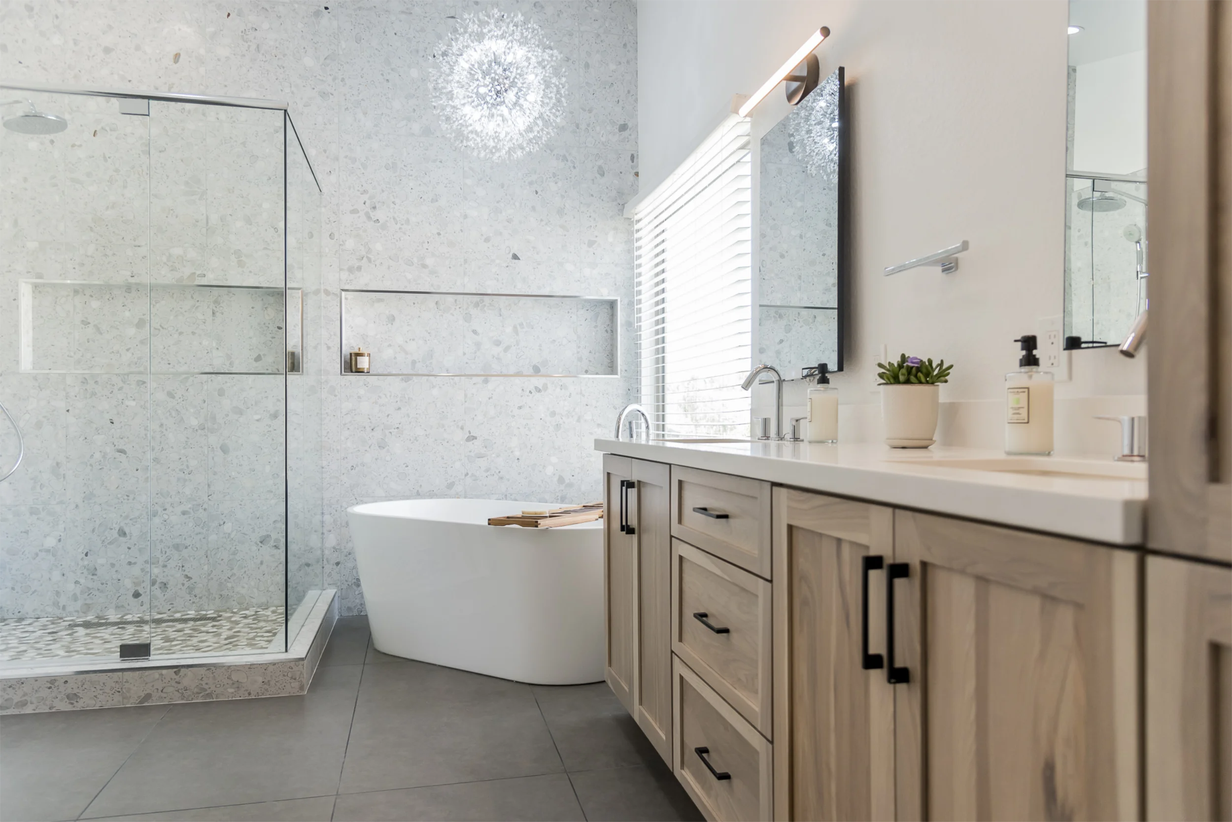 Spa-inspired bathroom remodel by 123 Remodeling