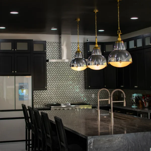 Elegant Dark Kitchen and Bath