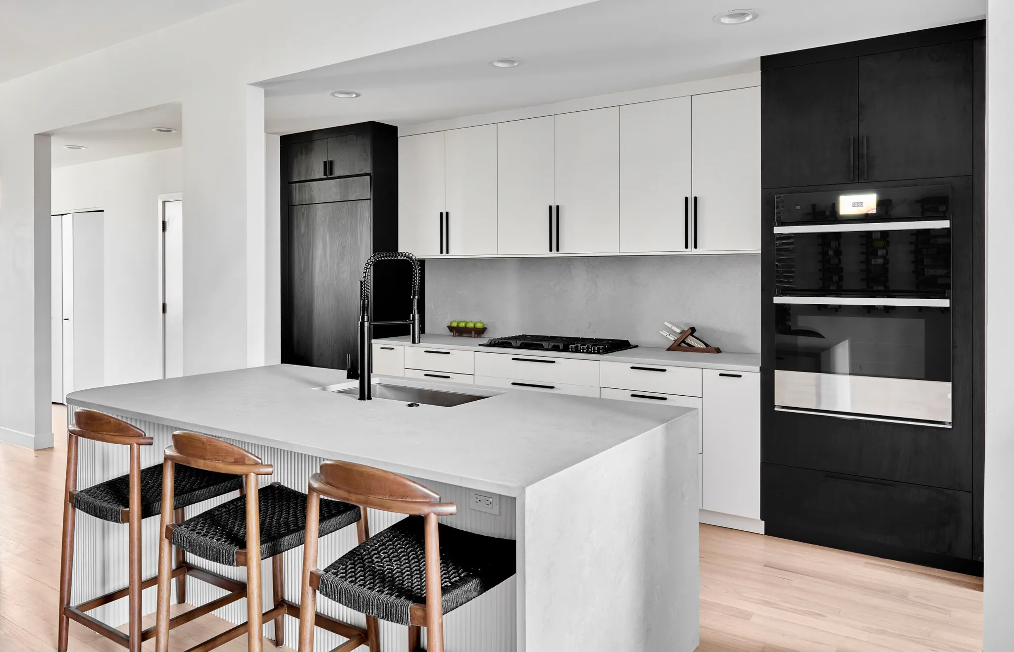 Modern kitchen with white cabinetry