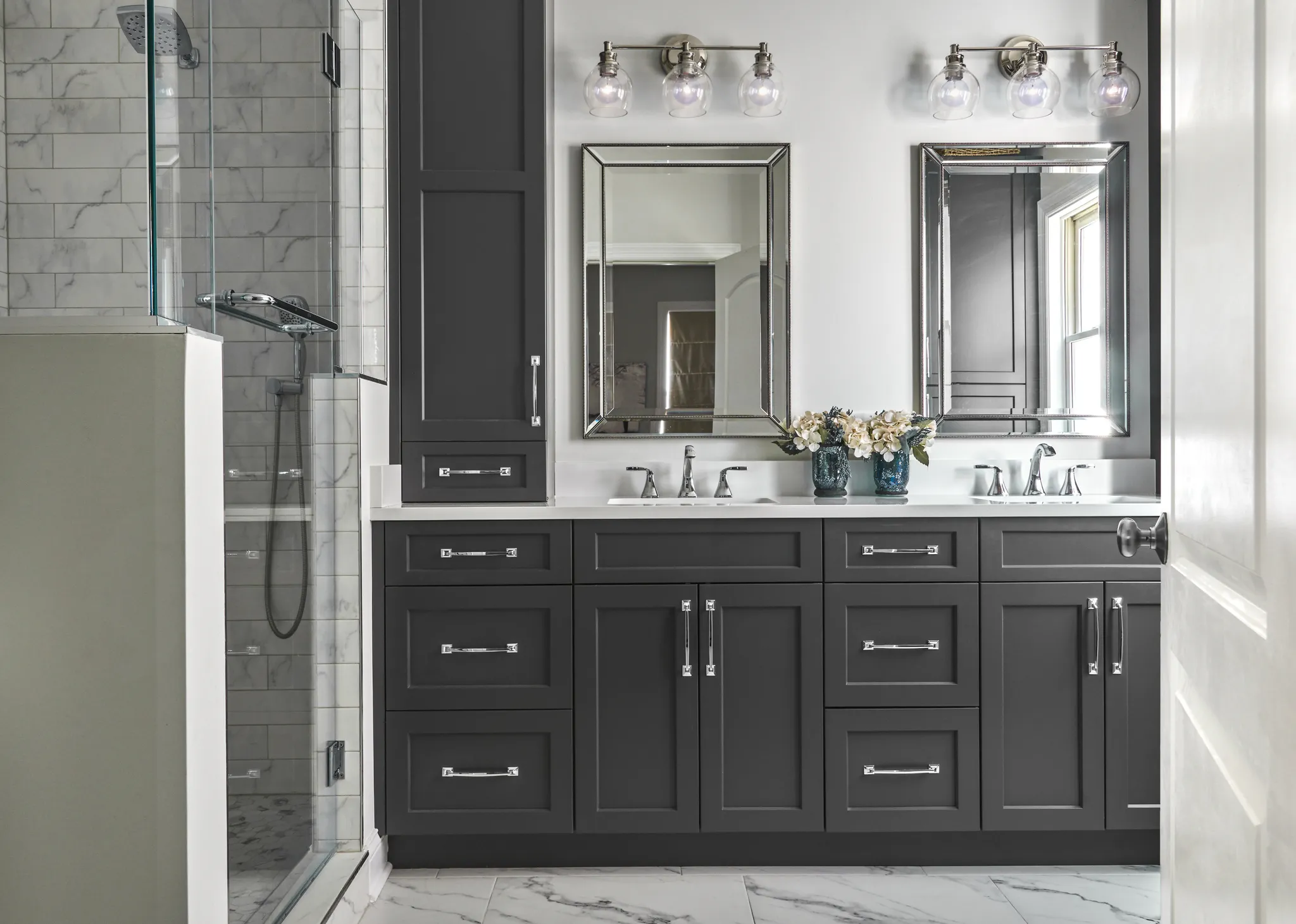 Elegant master bathroom renovation featuring custom tilework and luxury amenities in Cave Creek