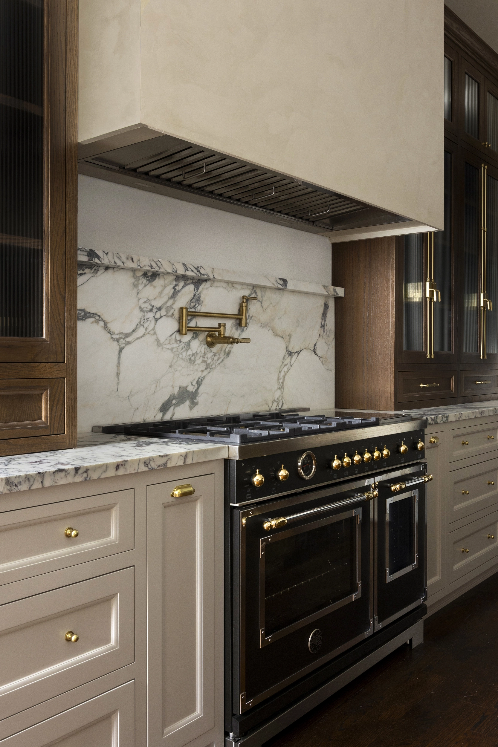 Bertazzoni range and surrounding cabinetry